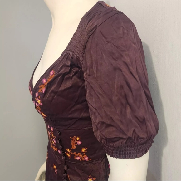 Womens Free People Stardust Plum Satin Dress Size 4 - Picture 5 of 9